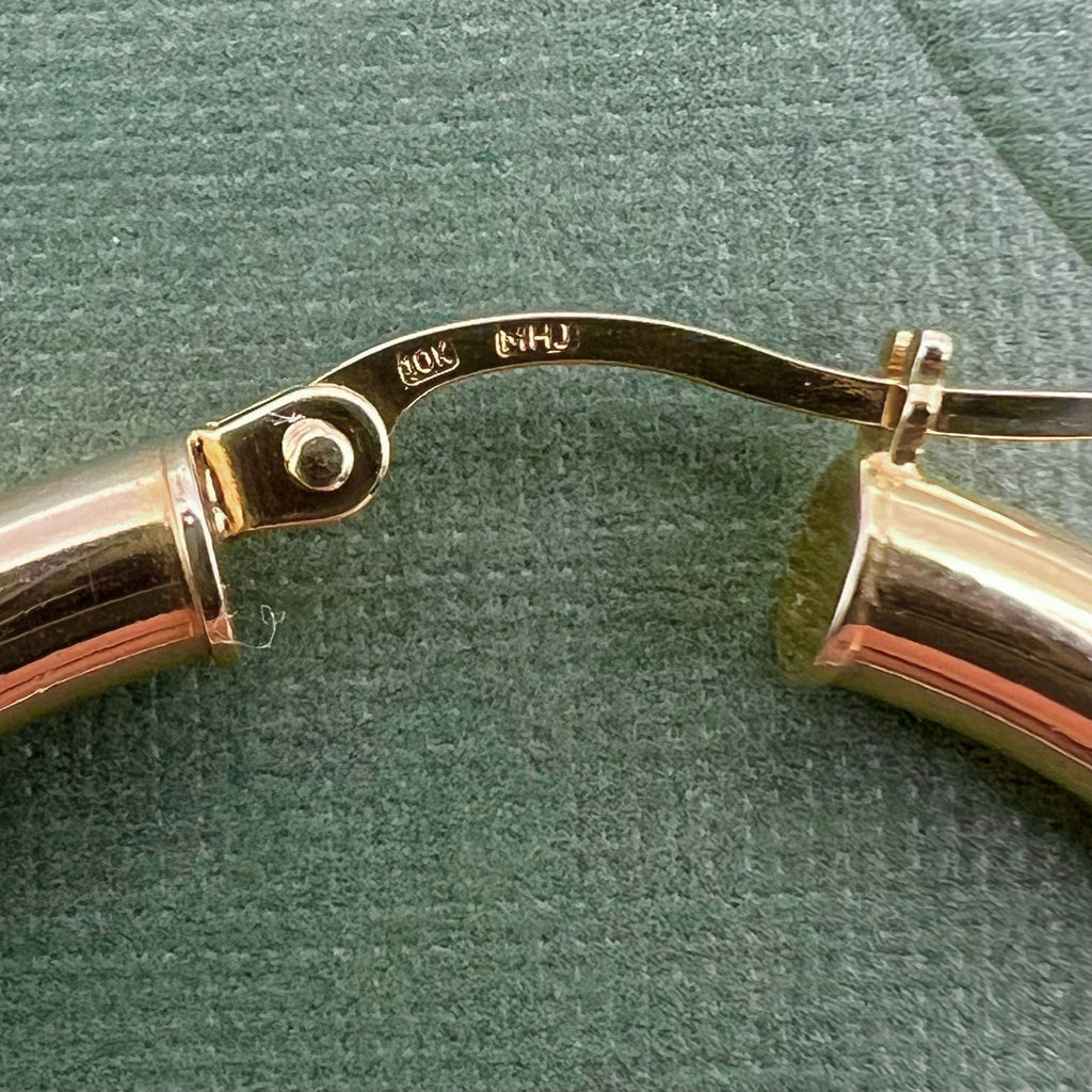 10K Gold Large Hoop Earrings - 1.5 Inch