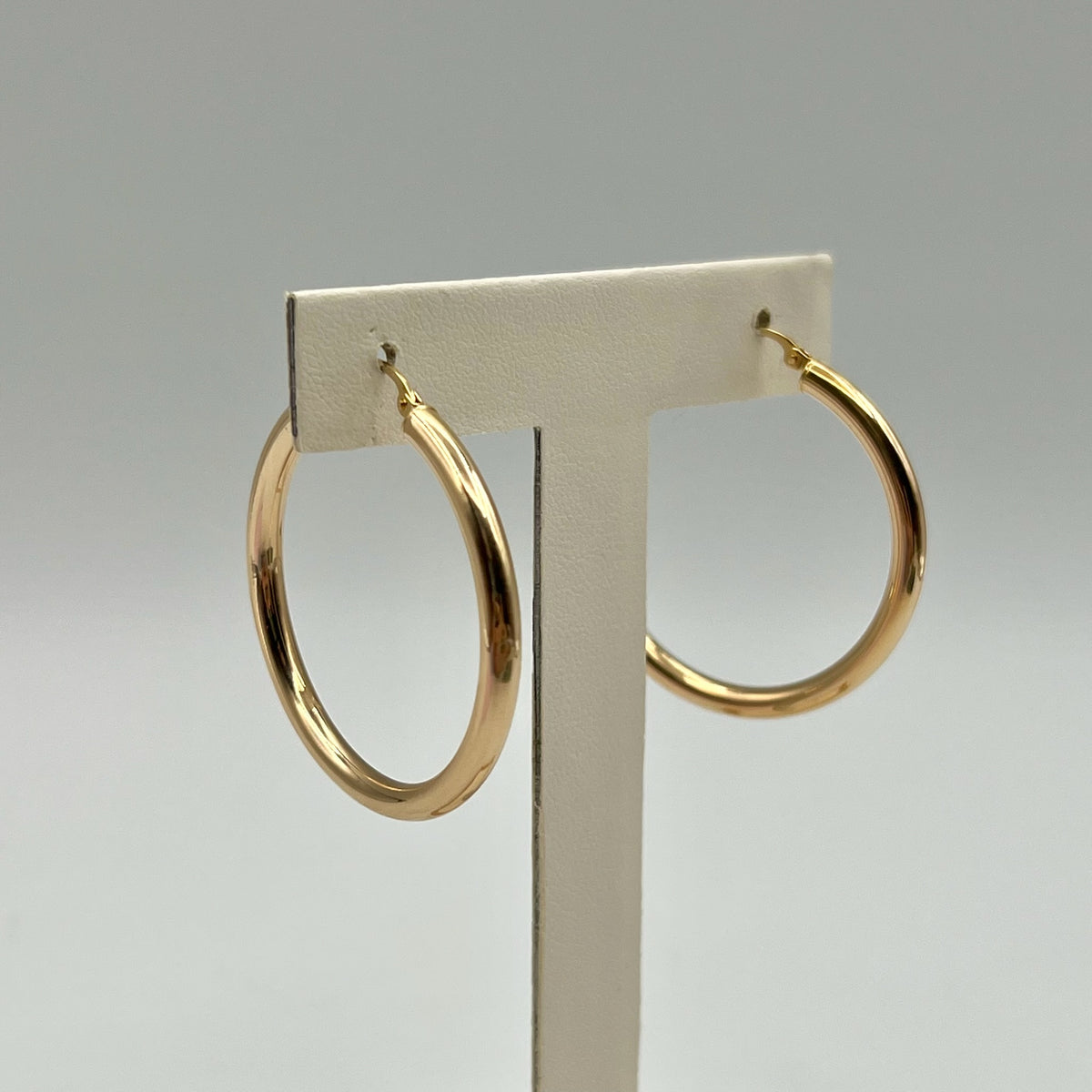 10K Gold Large Hoop Earrings - 1.5 Inch