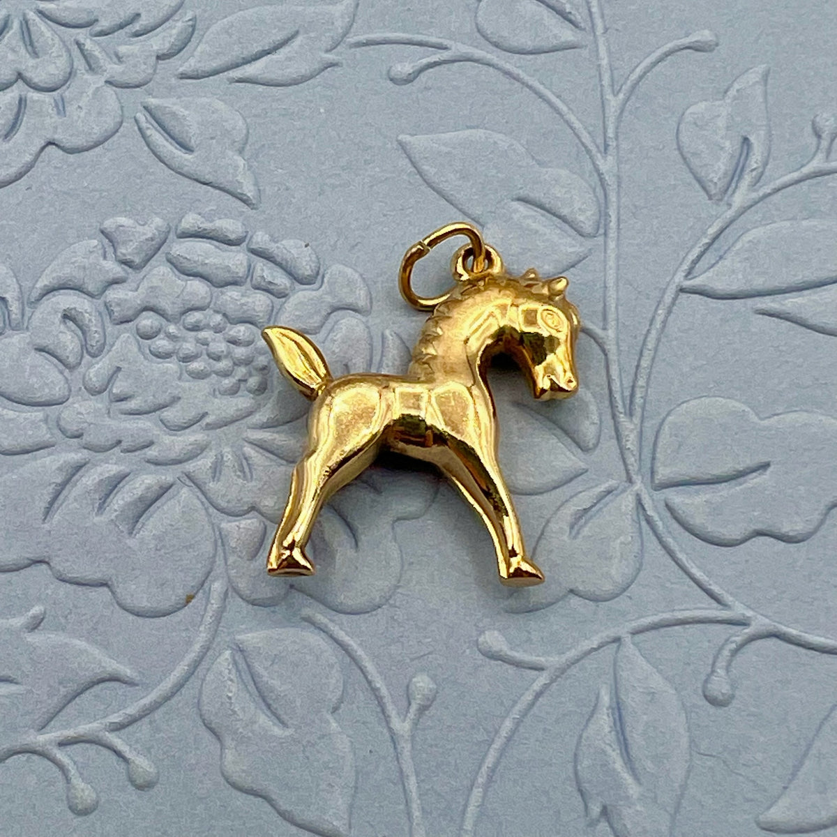 9K Gold Horse Charm - Hallmarked UK 1969