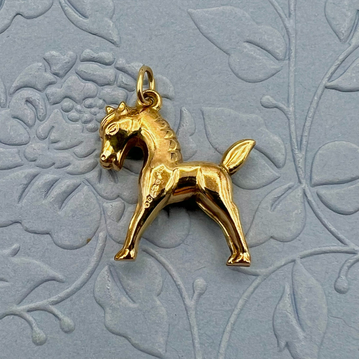 9K Gold Horse Charm - Hallmarked UK 1969