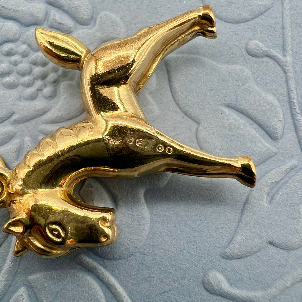 9K Gold Horse Charm - Hallmarked UK 1969