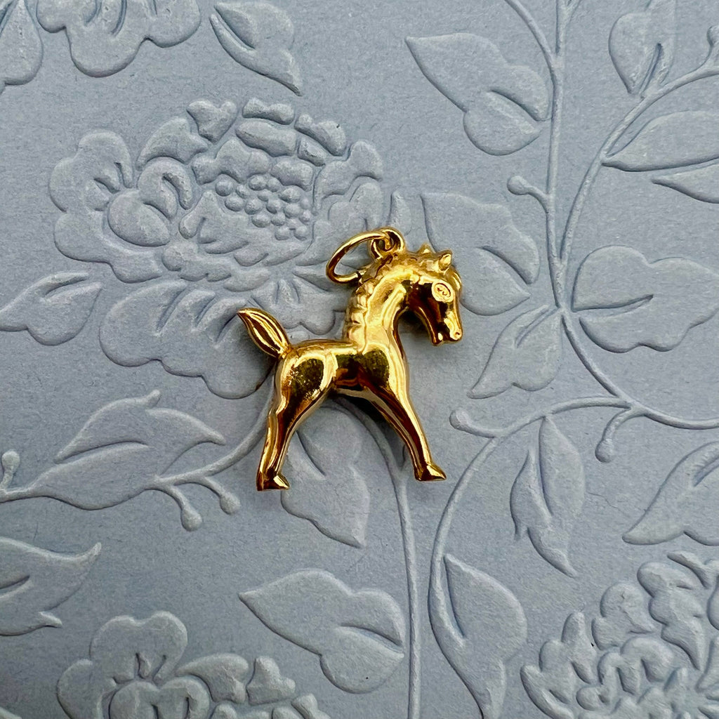 9K Gold Horse Charm - Hallmarked UK 1969