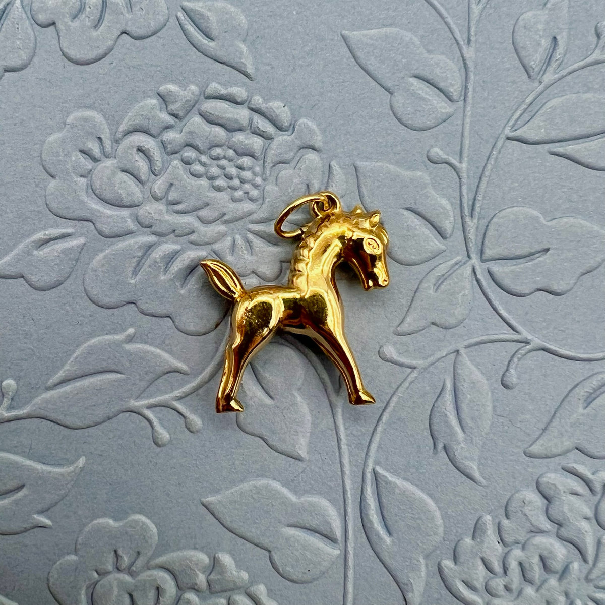 9K Gold Horse Charm - Hallmarked UK 1969