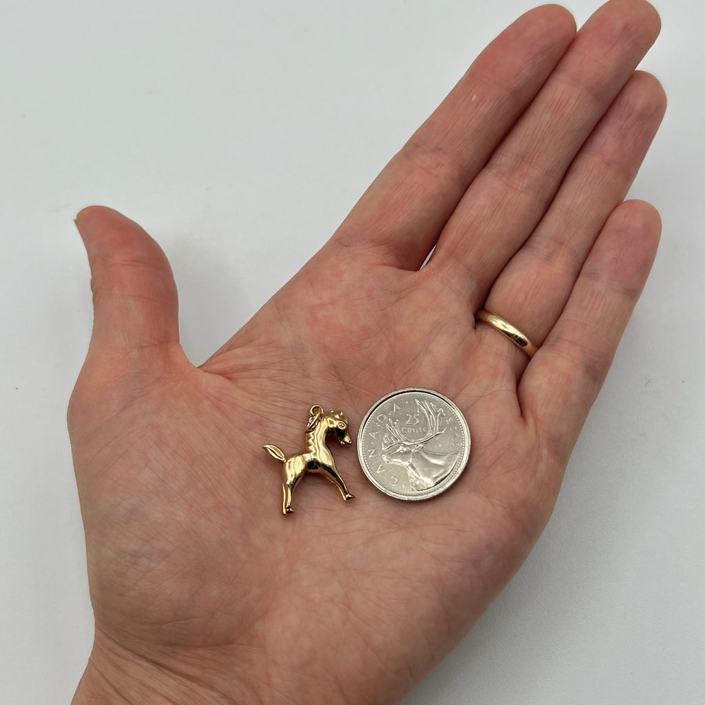 9K Gold Horse Charm - Hallmarked UK 1969