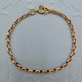 9K Rose Gold Rolo Belcher link Bracelet - Hallmarked UK 1962.