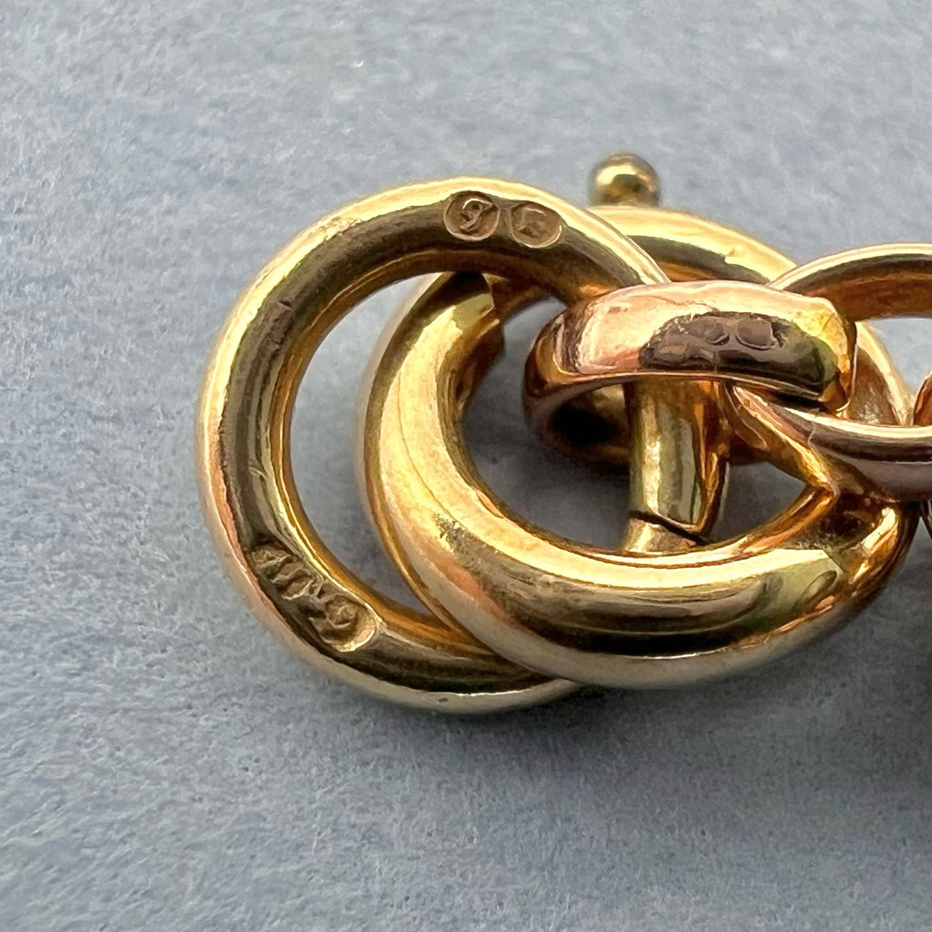 9K Rose Gold Rolo Belcher link Bracelet - Hallmarked UK 1962.