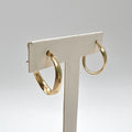 14K Gold Oval Twisted Hoop Earrings