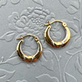 10K Gold Two Tone Heart Hoop Earrings