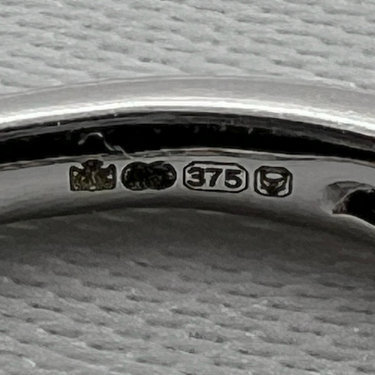 9K White Gold Diamond Semi-Eternity Band - Natural Diamond Stacking Ring, UK Hallmarked