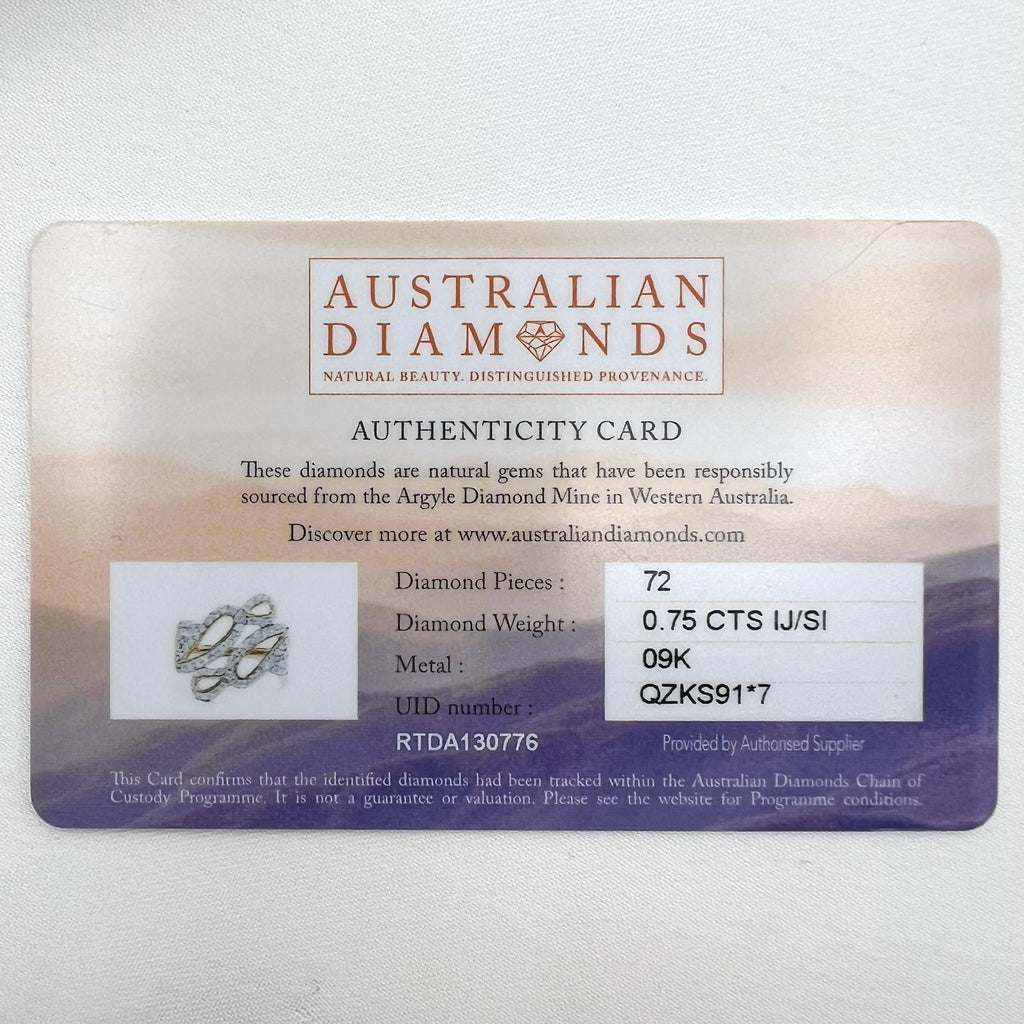 9K Open Work Diamond Ring SIze 7.5 - Natural Diamonds 0.75cttw