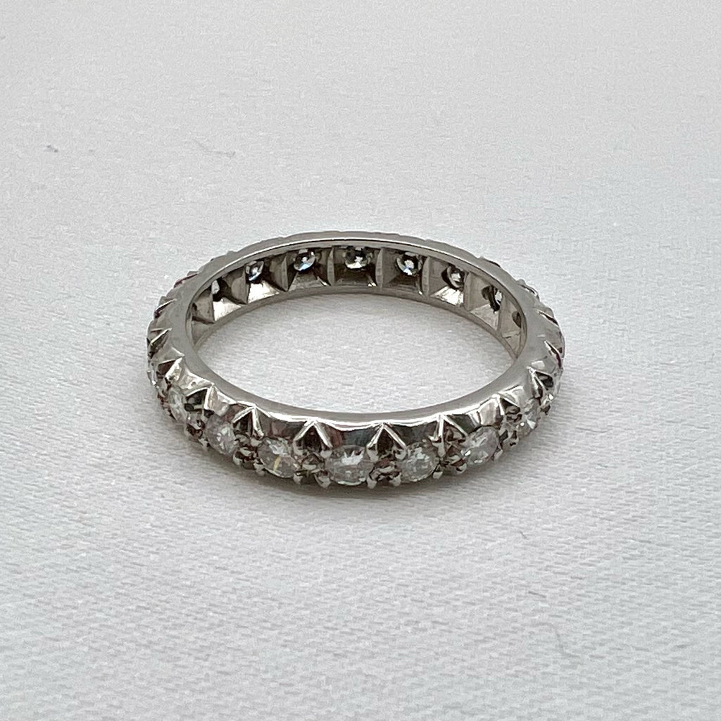 18K White Gold Diamond Full Eternity Ring - 0.8 cttw