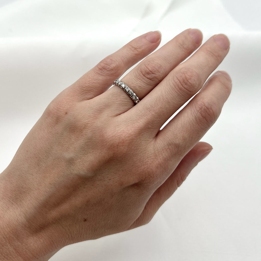 18K White Gold Diamond Full Eternity Ring - 0.8 cttw