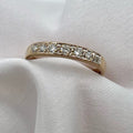 9 Karat Gold Semi-Eternity Diamond Band - London UK Hallmarks, 1992, 0.15 cttw, stacking ring