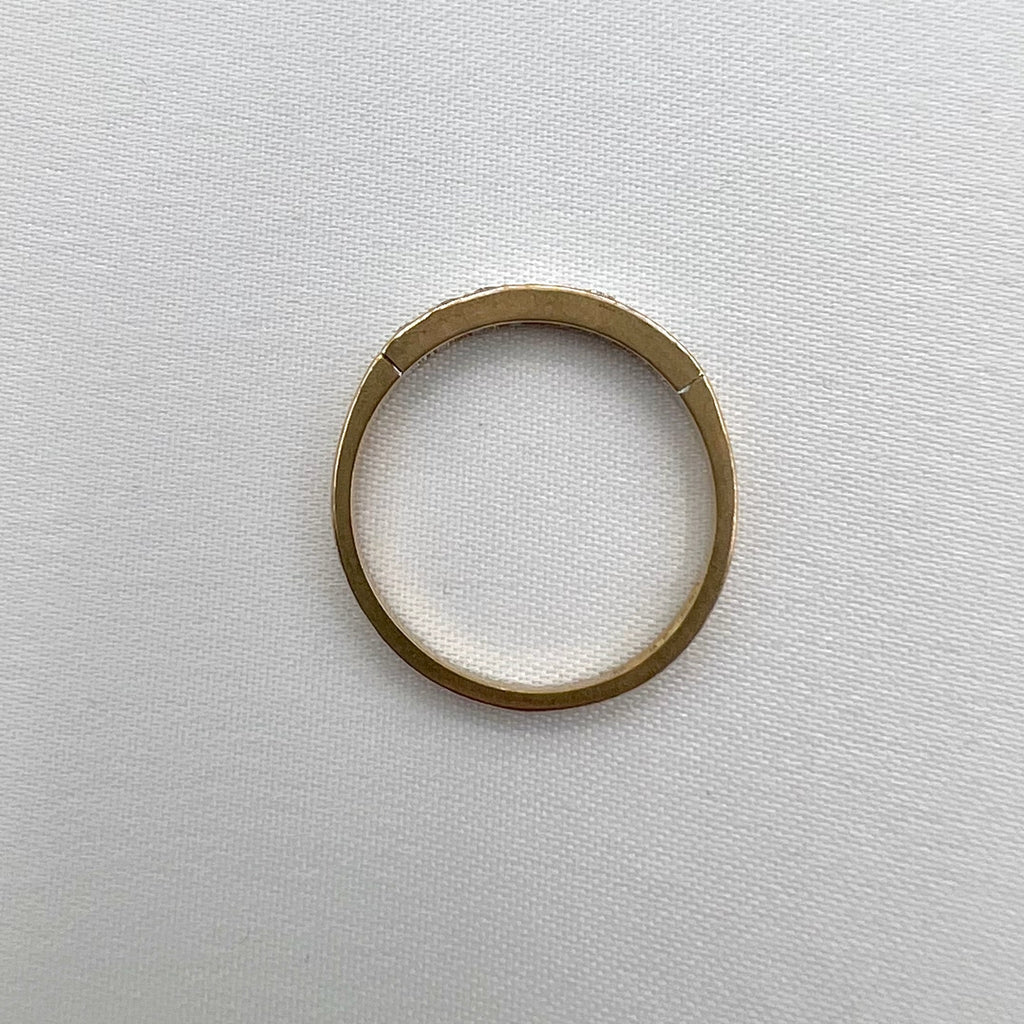 9 Karat Gold Semi-Eternity Diamond Band - London UK Hallmarks, 1992, 0.15 cttw, stacking ring