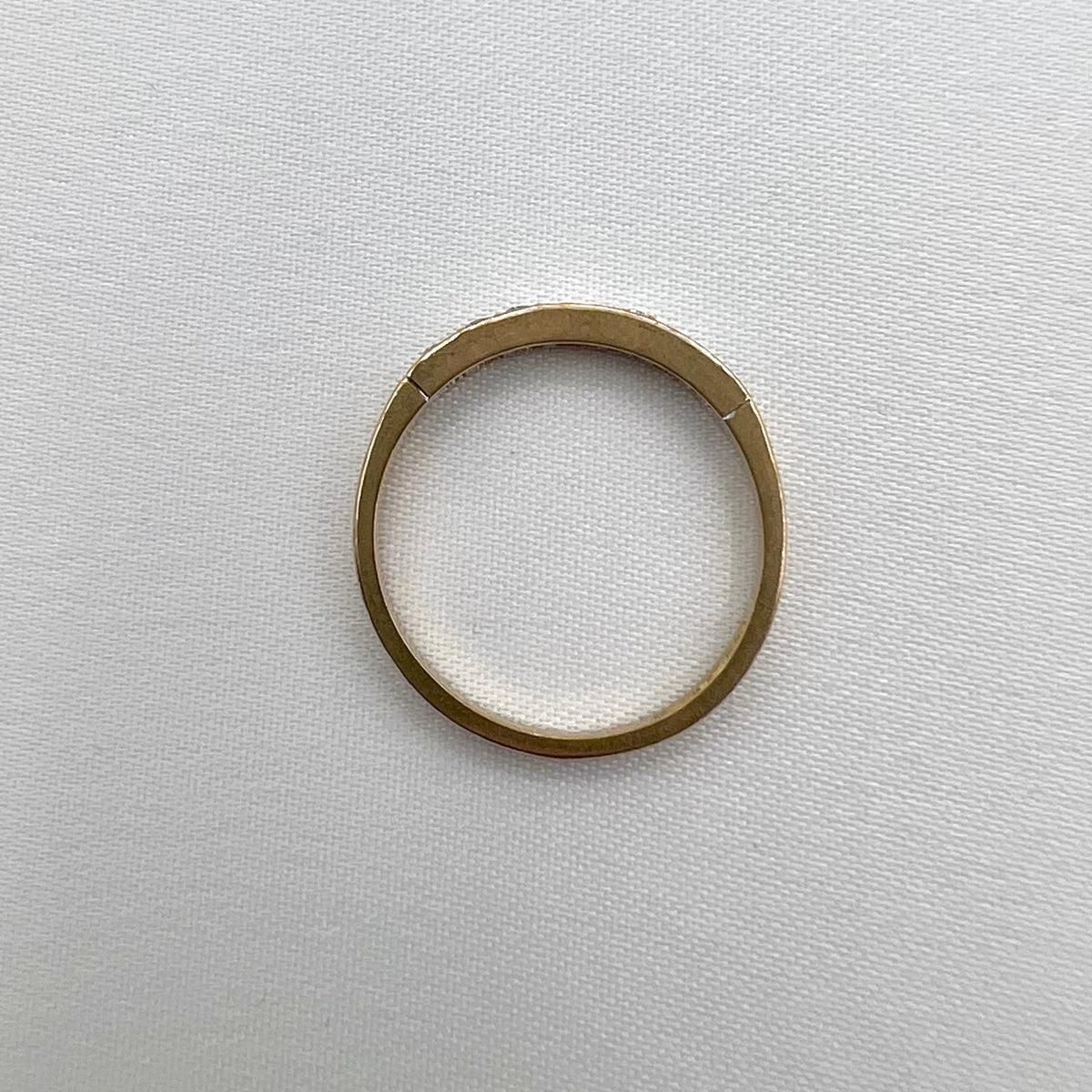 9 Karat Gold Semi-Eternity Diamond Band - London UK Hallmarks, 1992, 0.15 cttw, stacking ring