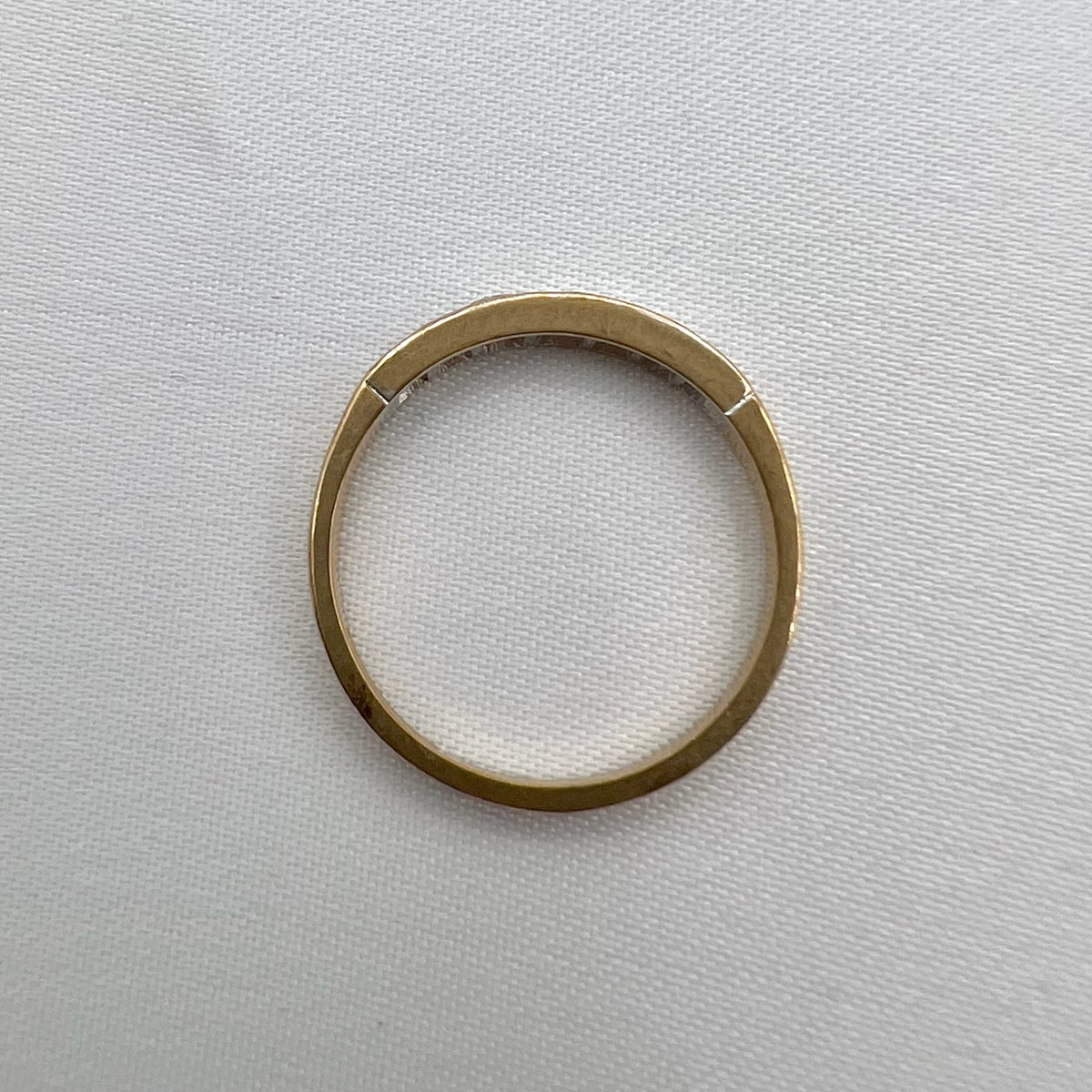 9 Karat Gold Semi-Eternity Diamond Band - London UK Hallmarks, 1992, 0.15 cttw, stacking ring