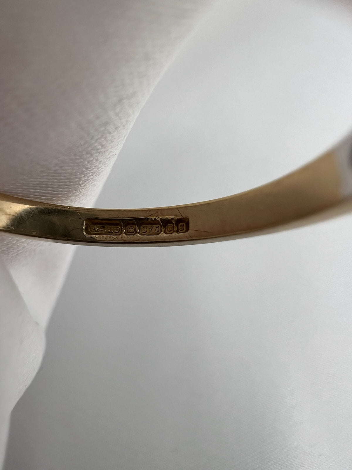 9 Karat Gold Semi-Eternity Diamond Band - London UK Hallmarks, 1992, 0.15 cttw, stacking ring