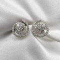 18K White Gold 0.5 cttw Diamond Open Flower Swirl Stud Earrings - Natural Diamonds, 3.6 grams