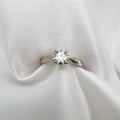 9K White Gold Moissanite Solitaire Ring - UK Hallmarked, 0.8 cttw