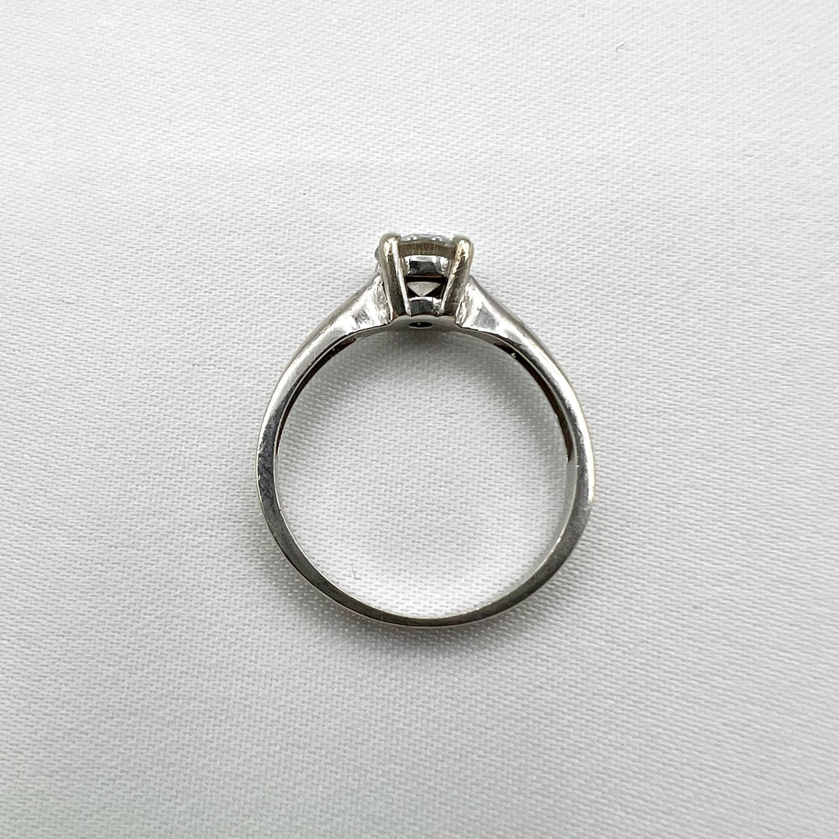 9K White Gold Moissanite Solitaire Ring - UK Hallmarked, 0.8 cttw