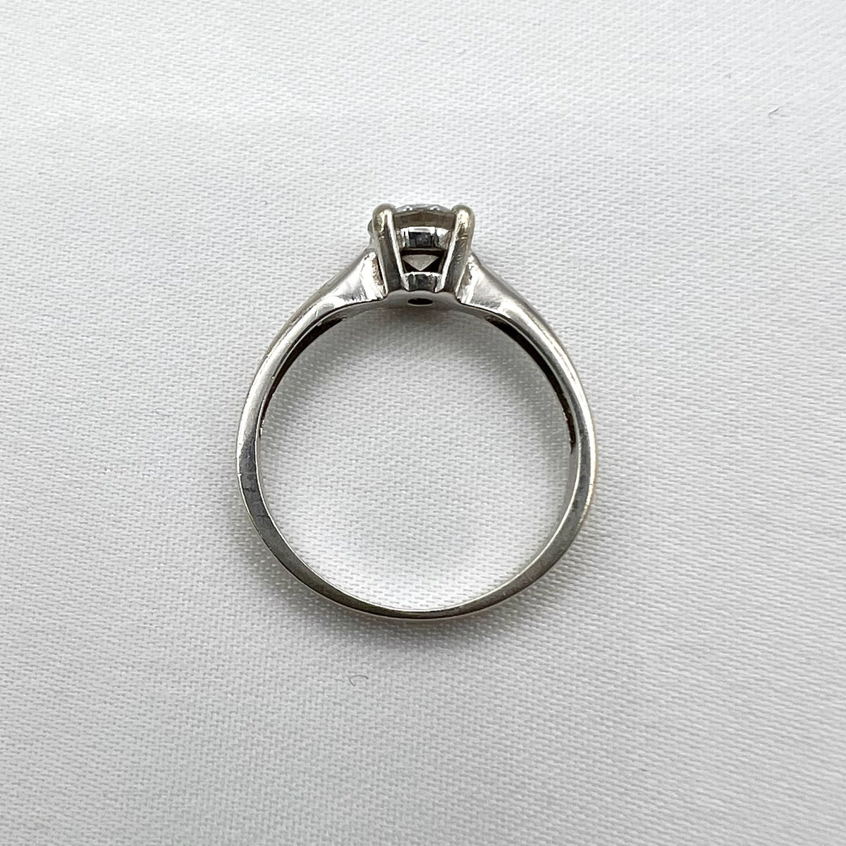 9K White Gold Moissanite Solitaire Ring - UK Hallmarked, 0.8 cttw