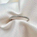 14K White Gold Thin Diamond Full Eternity Stacking Band -Dainty Minimalist Ring