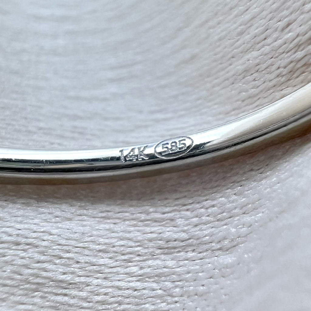 14K White Gold Thin Diamond Full Eternity Stacking Band -Dainty Minimalist Ring