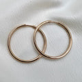 9 Karat Rose Gold Hinged Hoops - One Inch Hoop Earrings