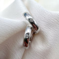 9K White Gold and Diamond Huggies - Hinged Hoop Earrings