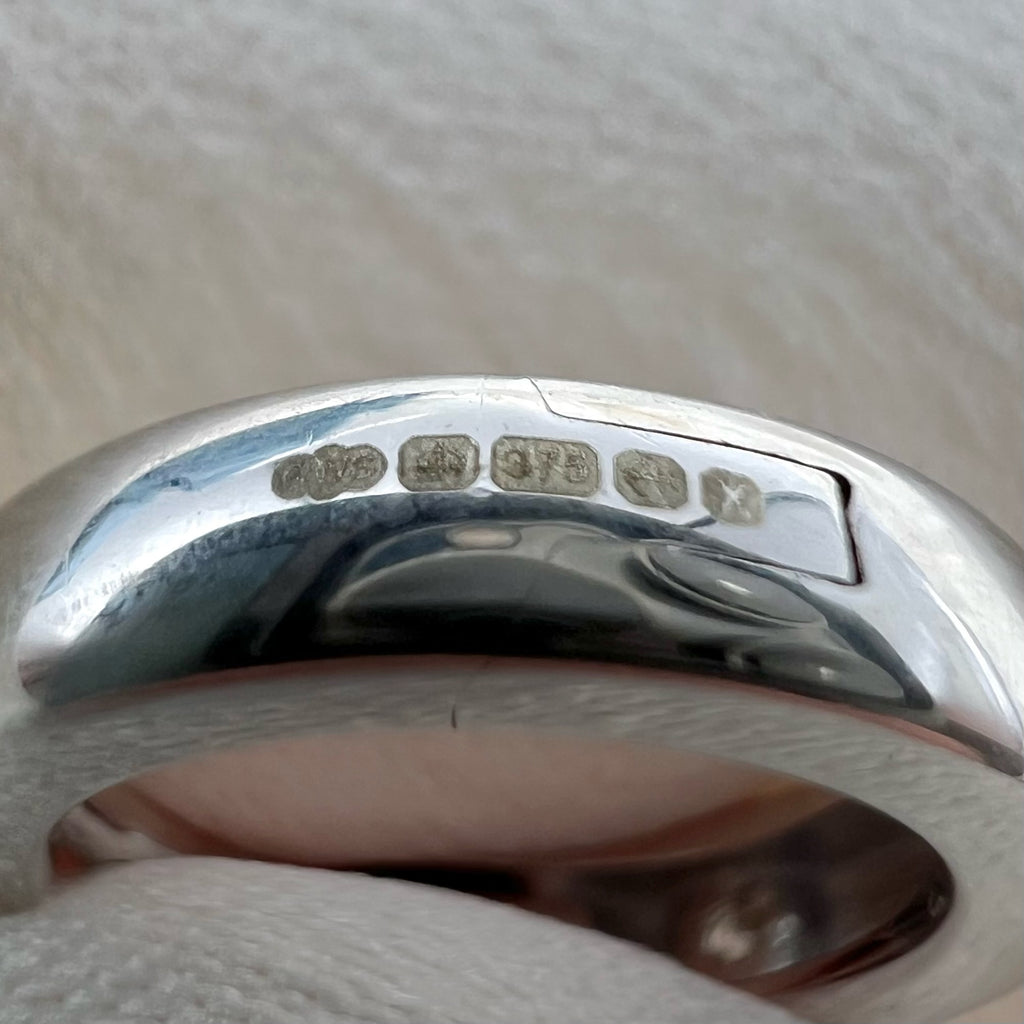 9K White Gold and Diamond Huggies - Hinged Hoop Earrings
