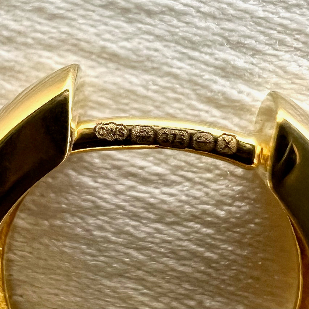 9 Karat Solid Gold Huggy Hoop Earrings - Yellow Gold Hinged Hoops