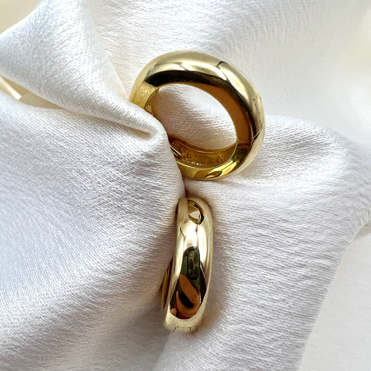 9 Karat Solid Gold Huggy Hoop Earrings - Yellow Gold Hinged Hoops