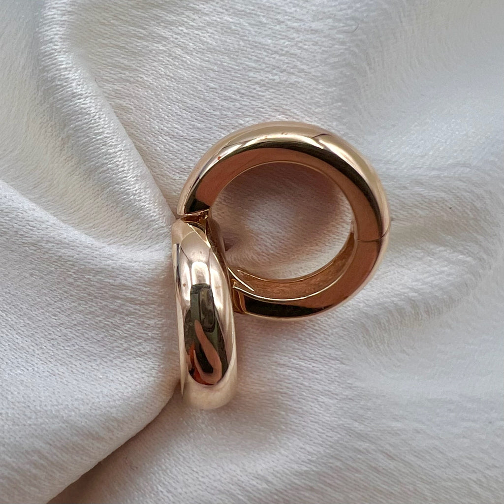 9K Solid Rose Gold Huggy Hoop Earrings - Hinged Hoops
