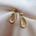 10K Gold Studs with Drop Jackets - Tear Drop Dangle Earrings