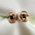 9K Gold Garnet Stud Earrings - UK Hallmarks