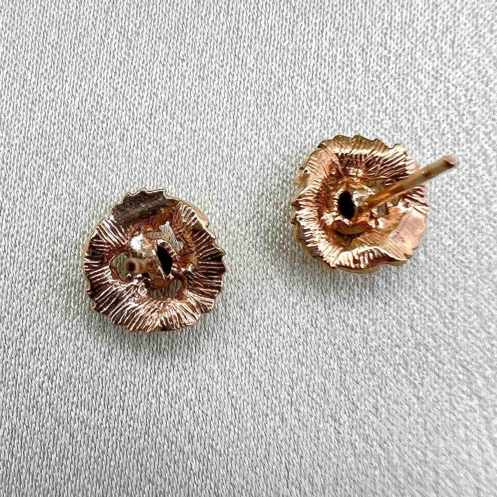 9K Gold Garnet Stud Earrings - UK Hallmarks
