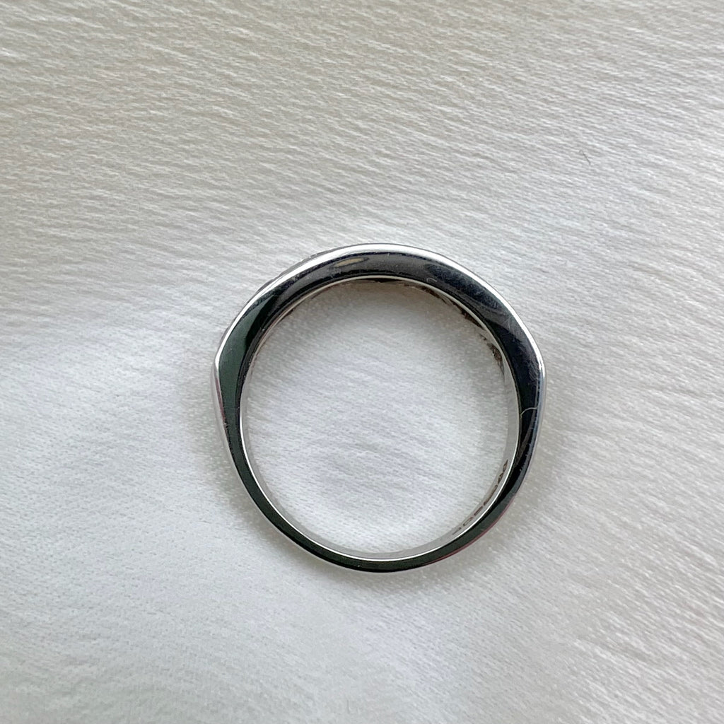 18K White Gold Diamond Band - 0.35 cttw Natural Diamond Size 6.5