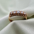 18K Diamond 5 Stone Ring - Scrollwork Graduated Setting