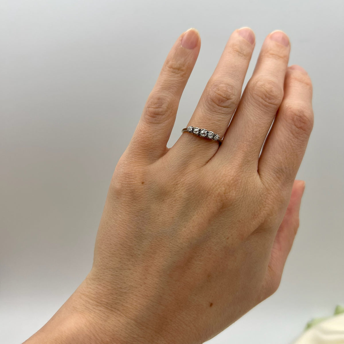 Antique 18K and Silver Old Cut Diamond Ring - Victorian Diamond Ring