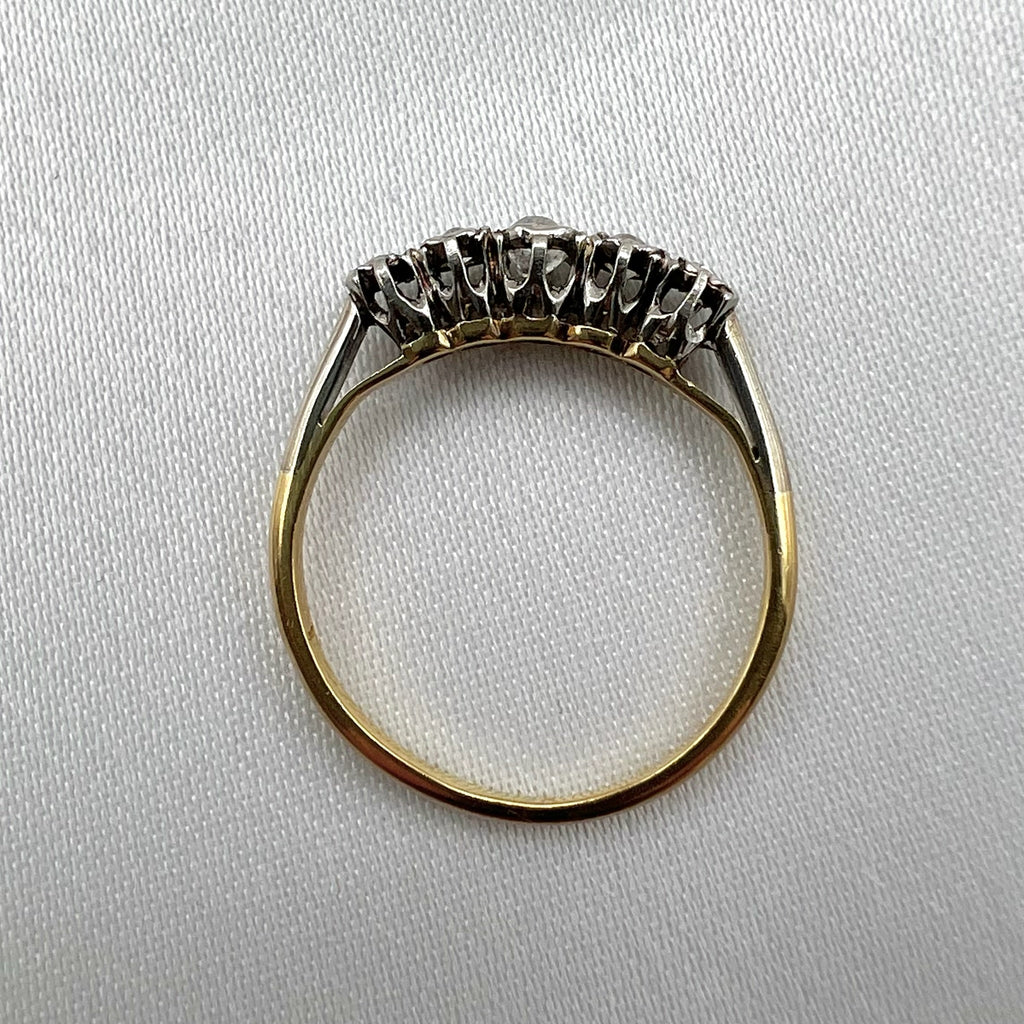 Antique 18K and Silver Old Cut Diamond Ring - Victorian Diamond Ring