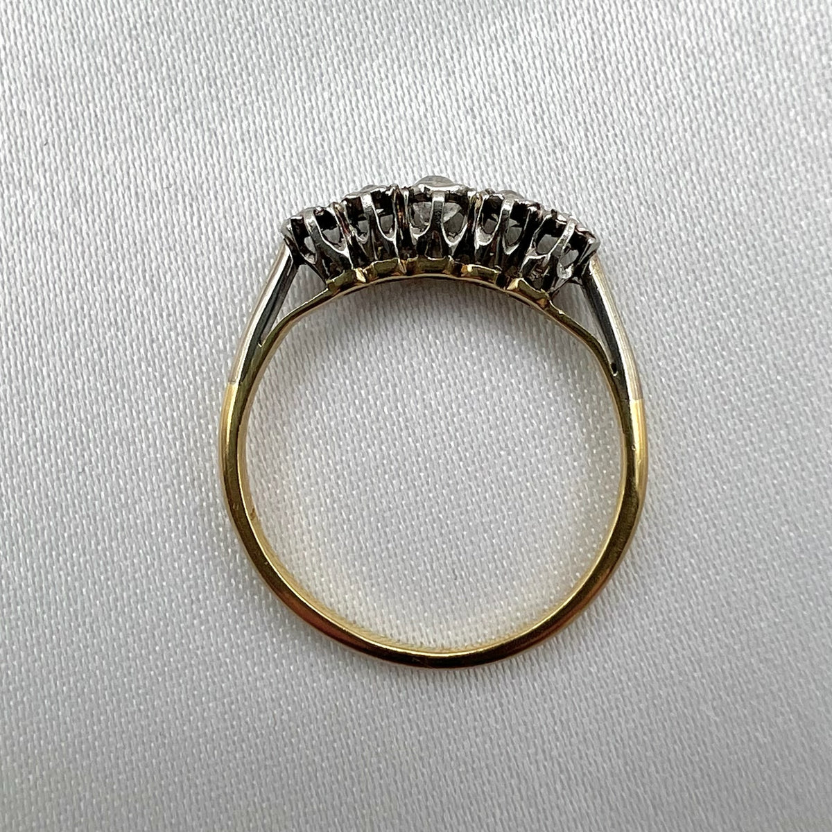 Antique 18K and Silver Old Cut Diamond Ring - Victorian Diamond Ring