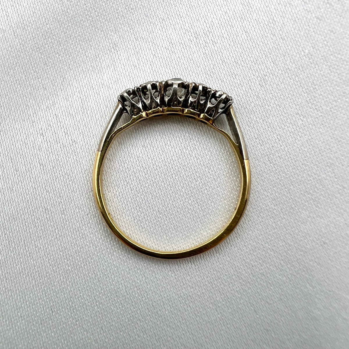 Antique 18K and Silver Old Cut Diamond Ring - Victorian Diamond Ring