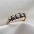 Antique 18K and Silver Old Cut Diamond Ring - Victorian Diamond Ring